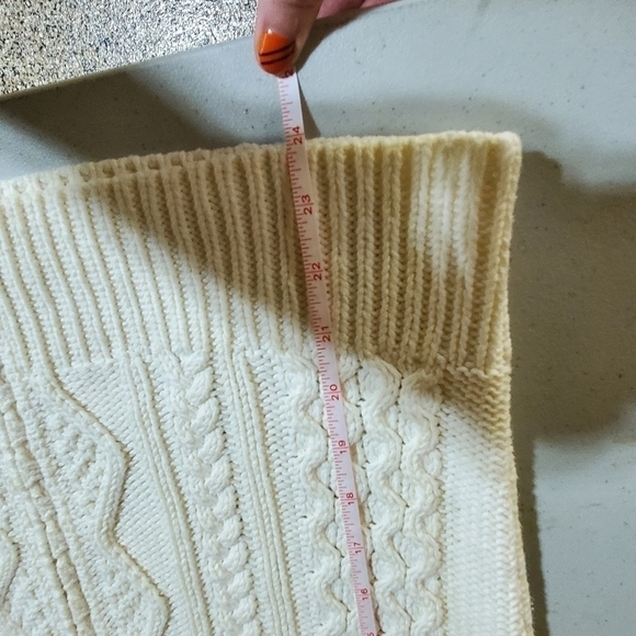 Eddie Bauer Heavy Knitted Cream/Winter White LS Zippered Sz M Cardigan Sweater - Picture 10 of 10